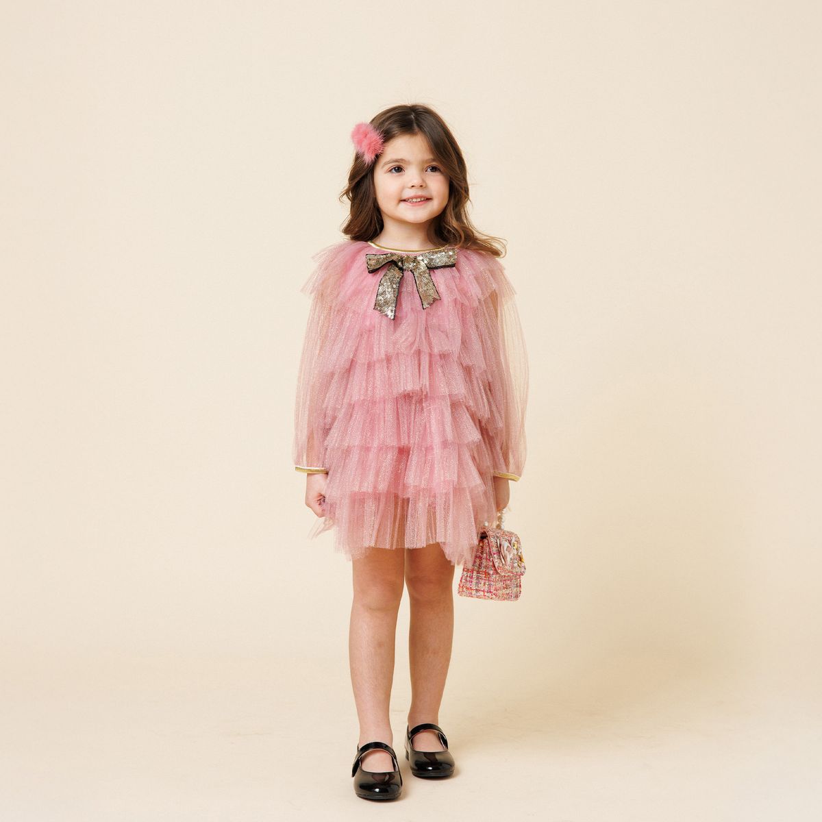 pink dress petite Women's Petite Pink Polka Dot Chiffon Scarf Detail Ruffle Shift Mini Dress