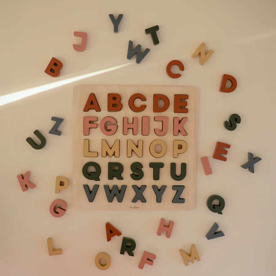 Mushie Wooden Alphabet Puzzle