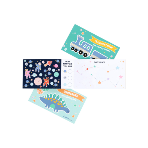 MagicPlaybook - Set of 3 Blue Kids’ Activity Books - Travel & On-the-Go Fun