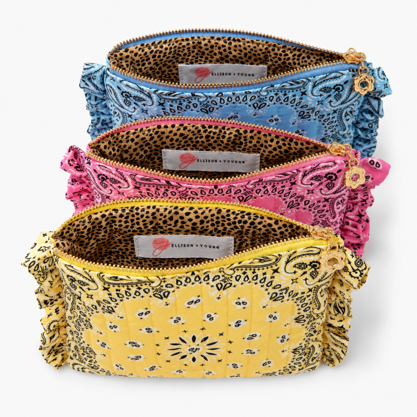 Ellison+Young - Bandana Ruffle Everything Pouch Butter Yellow