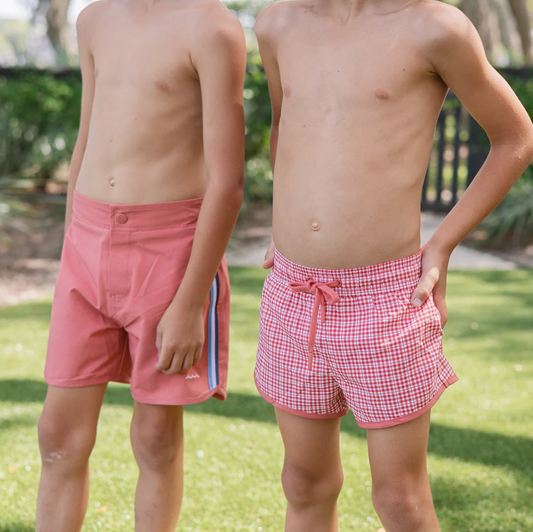 Minnow Boys Poppy Gingham Boardie