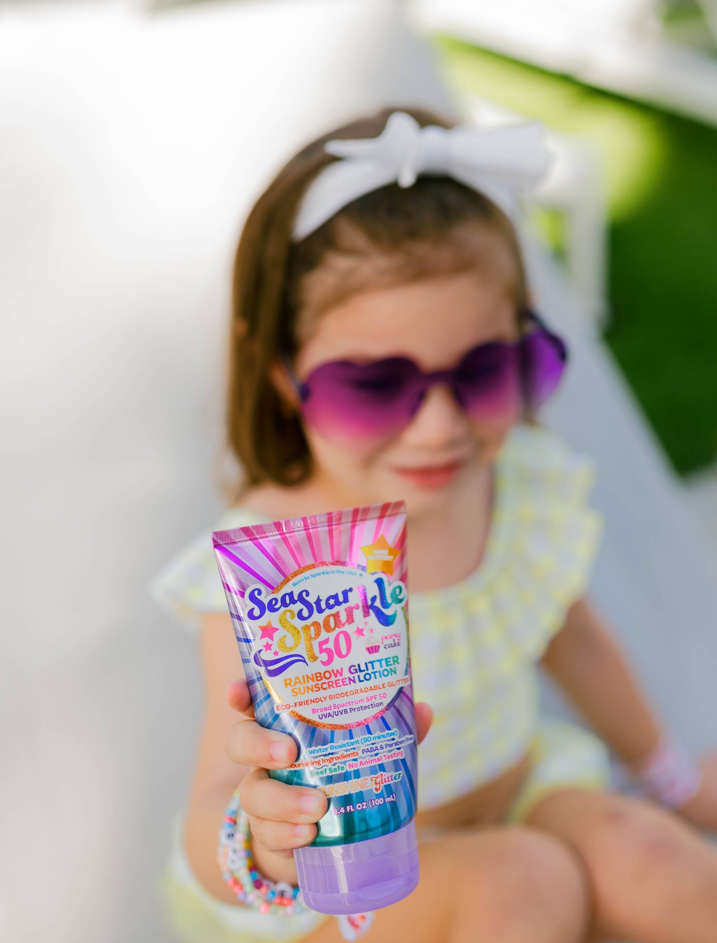 Sunshine & Glitter - Sea Star Sparkle Party Cake SPF 50 Glitter Sunscreen