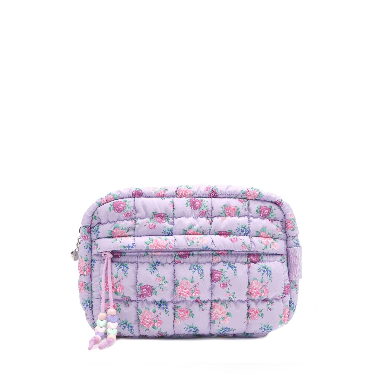 OMG Accessories - Quilted Scrunchies Floral Printed Pouch: Lavender Floral Print Scrunch