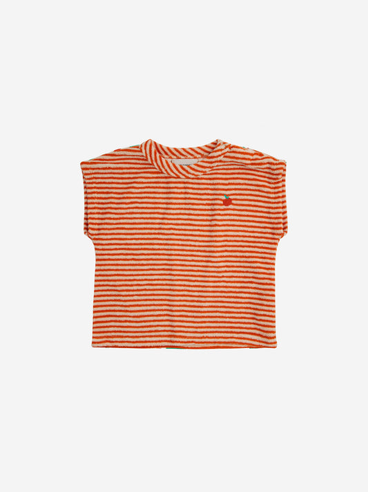 Bobo Choses Baby Orange Stripes Terry T-Shirt Orange