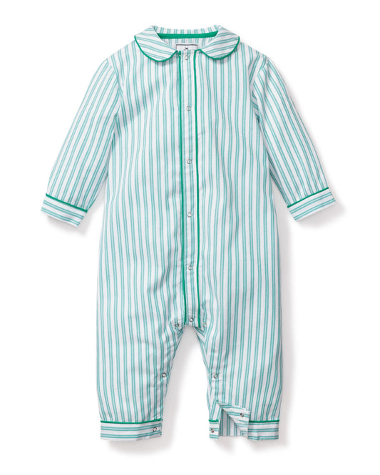 Petite Plume Emerald Ticking Cambridge Romper