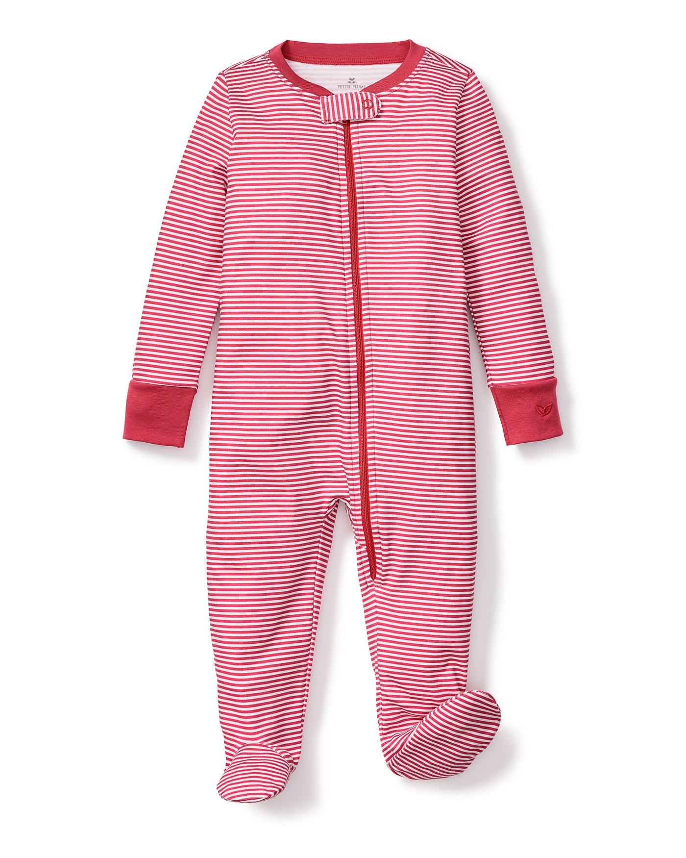 Petite Plume 100% Pima Cotton Red Stripe Romper