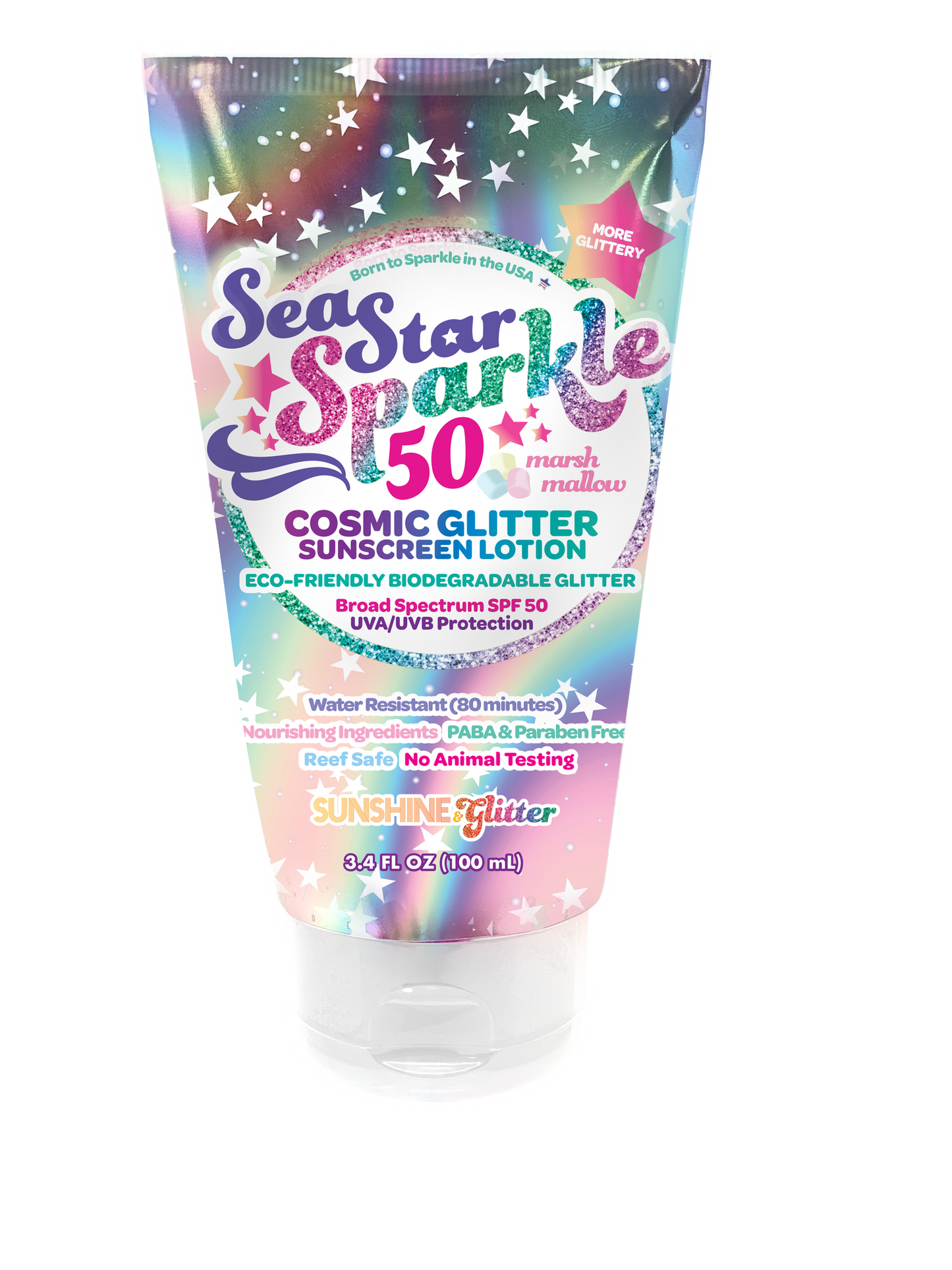 Sunshine & Glitter - Sea Star Sparkle Cosmic Stardust SPF 50 Glitter Sunscreen