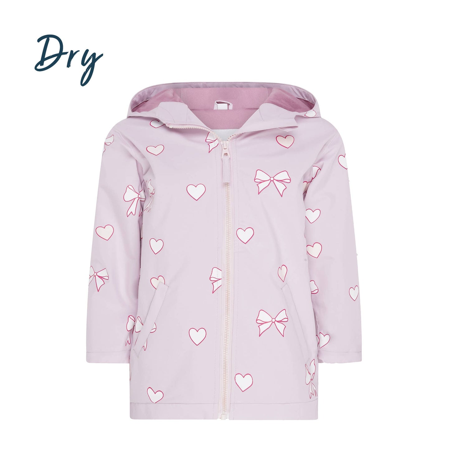 Holly and Beau - Hearts & Bows Color Changing Kids Raincoat