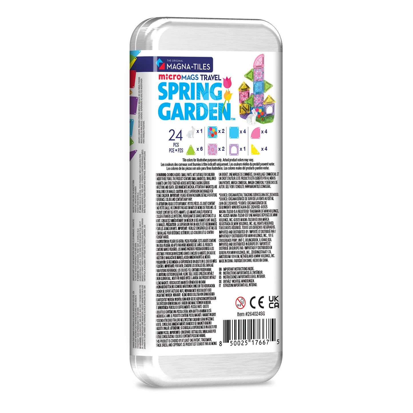 Magna-Tiles - MicroMAGS Spring Garden 24 Piece Travel Set