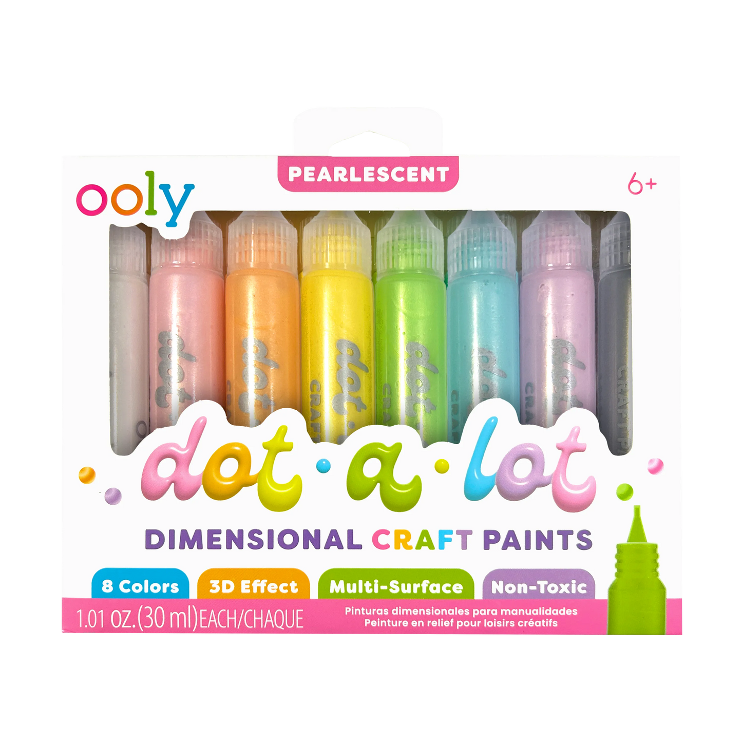 OOLY - Dot-A-Lot: Dimensional Craft Paint - Pearlescent (Set of 8)