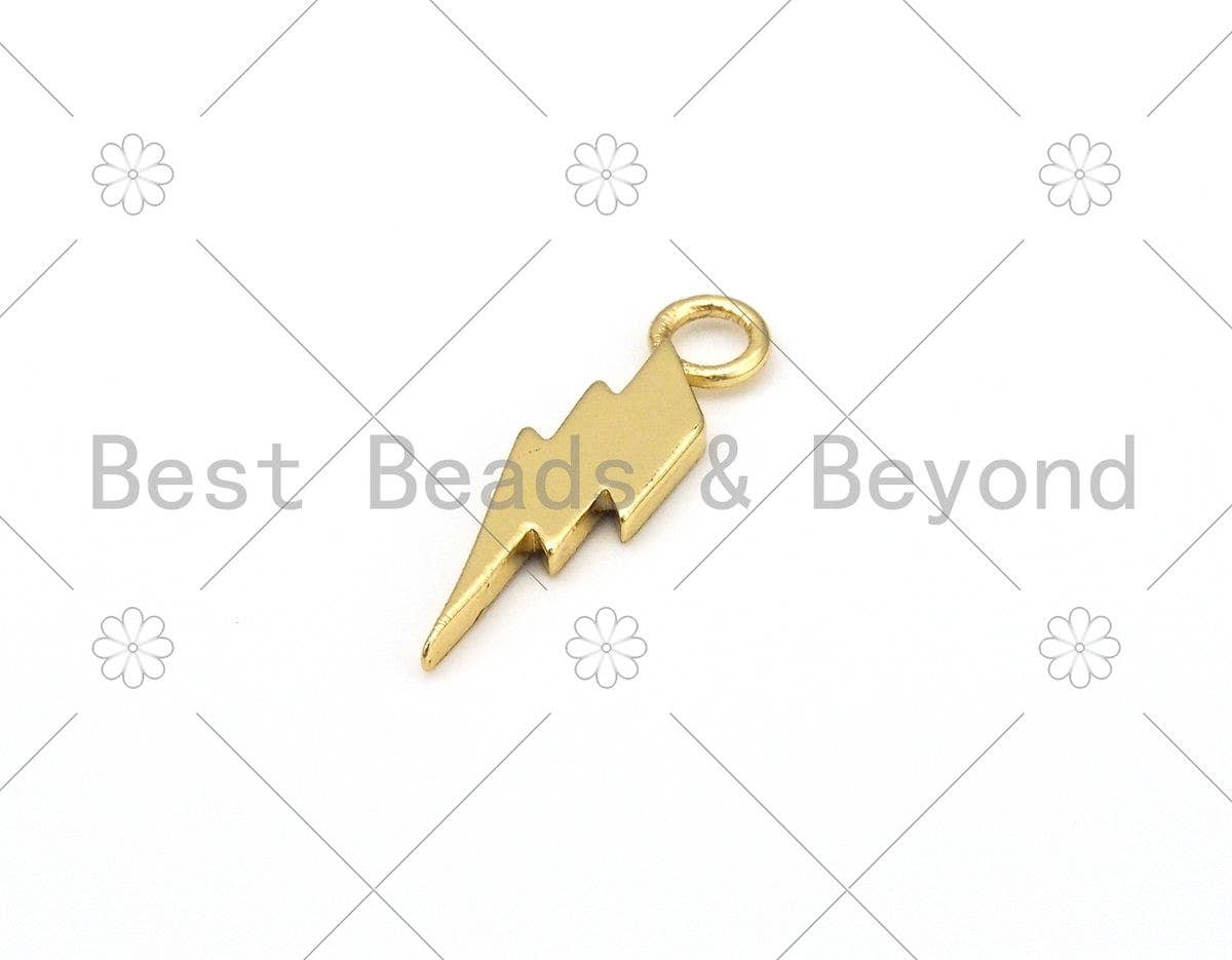BestBeads&Beyond - 18K Gold Filled Enamel Colorful Lightning Shape Pendant