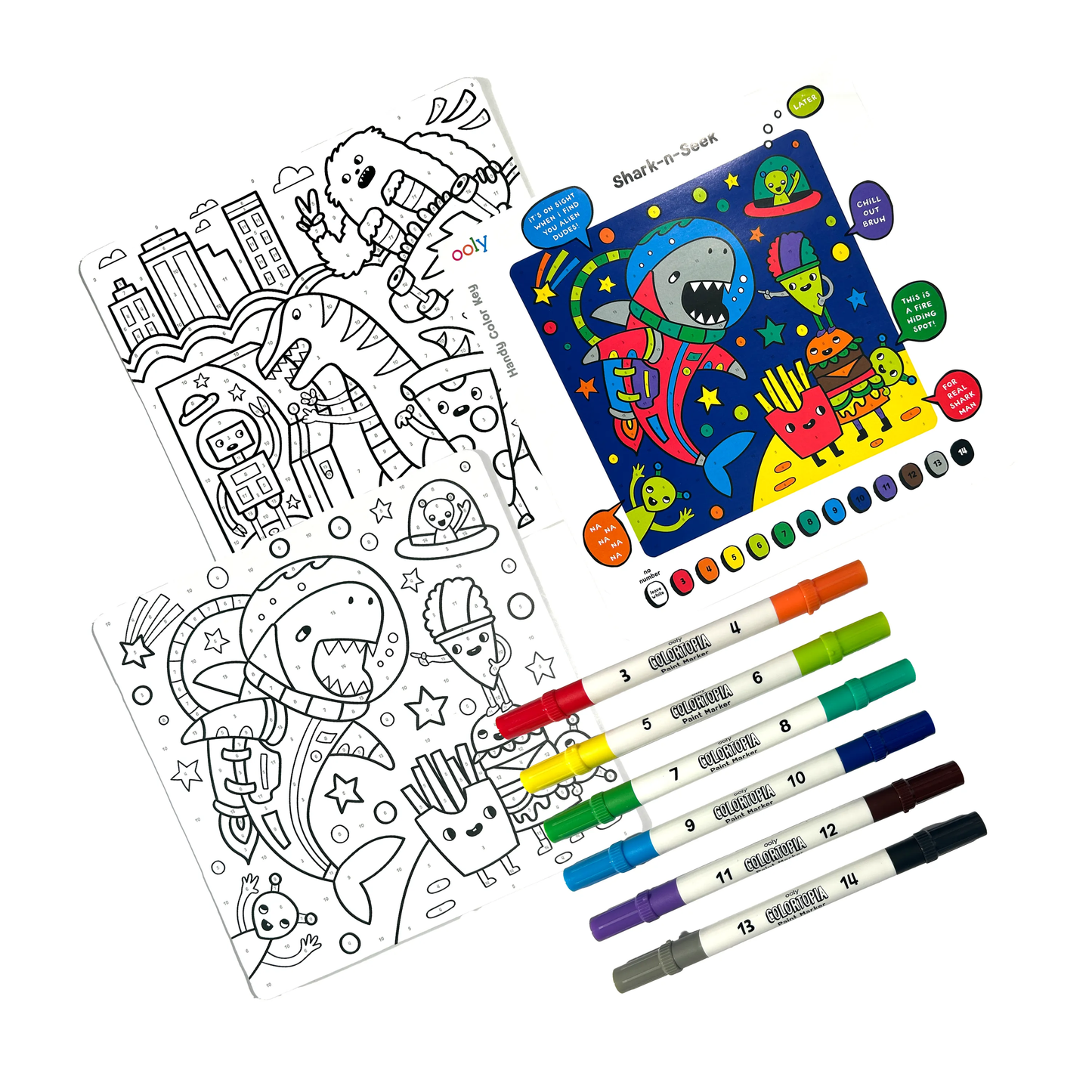 OOLY - Colortopia Color by Number Paint Marker Kit - Epic Adventure
