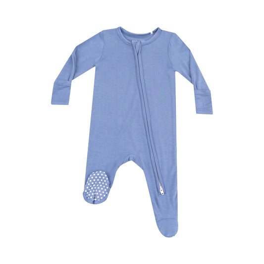 Angel Dear Solid Country Blue 2 Way Zipper Footie