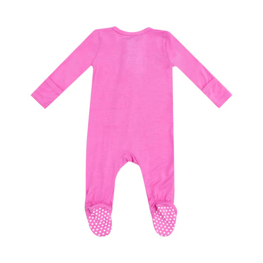 Angel Dear Solid Strawberry Moon 2 Way Zipper Footie