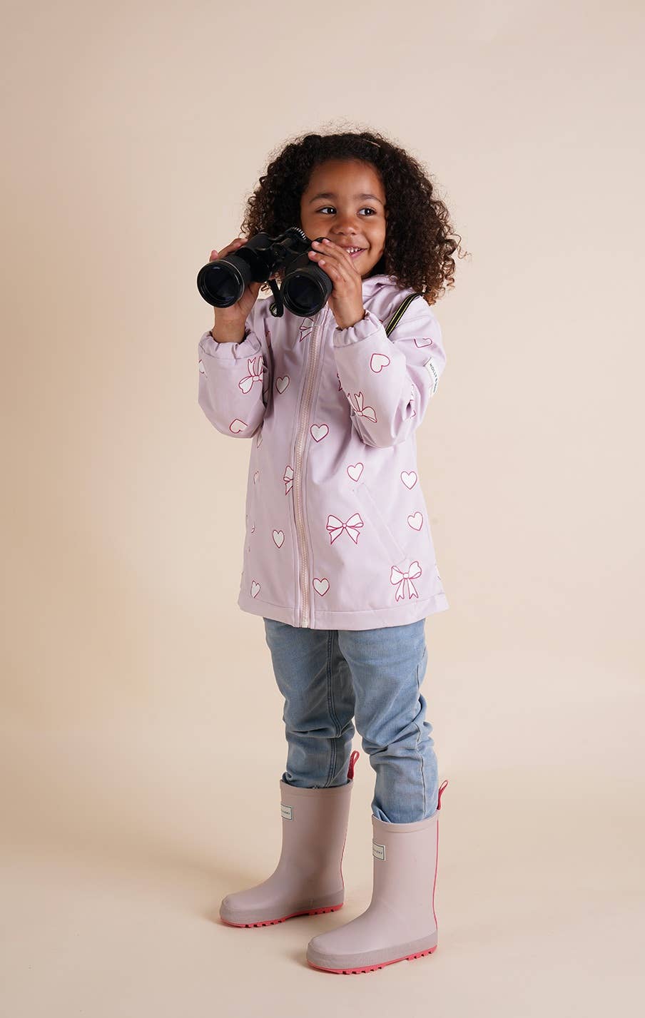 Holly and Beau - Hearts & Bows Color Changing Kids Raincoat