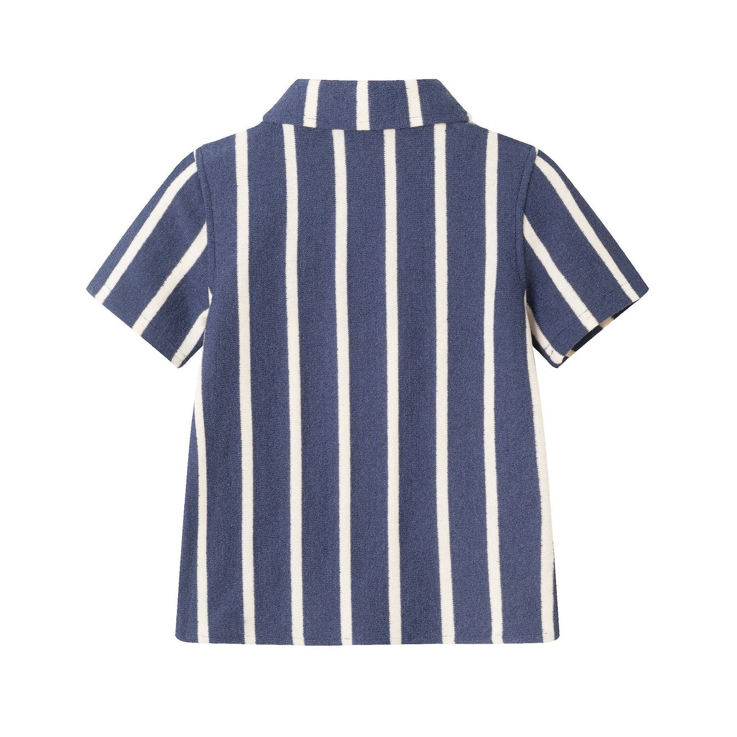 Andy & Evan - Kids Textured Terry Shirt & Short Set | Navy Stripe