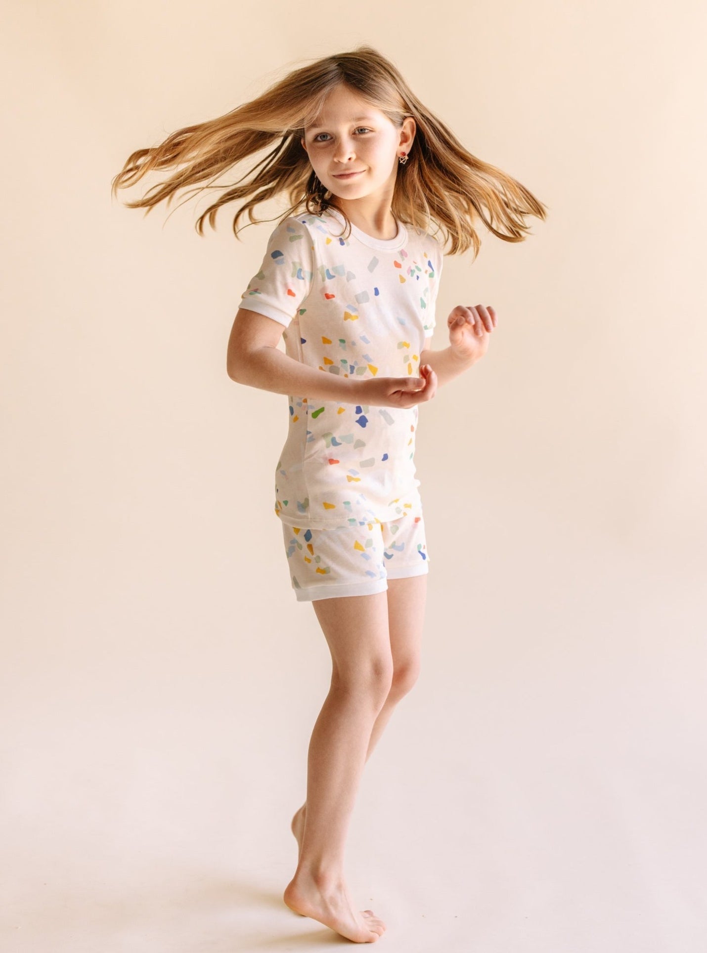 La Paloma Kids Cotton Short Set Pajamas in Sea Glass