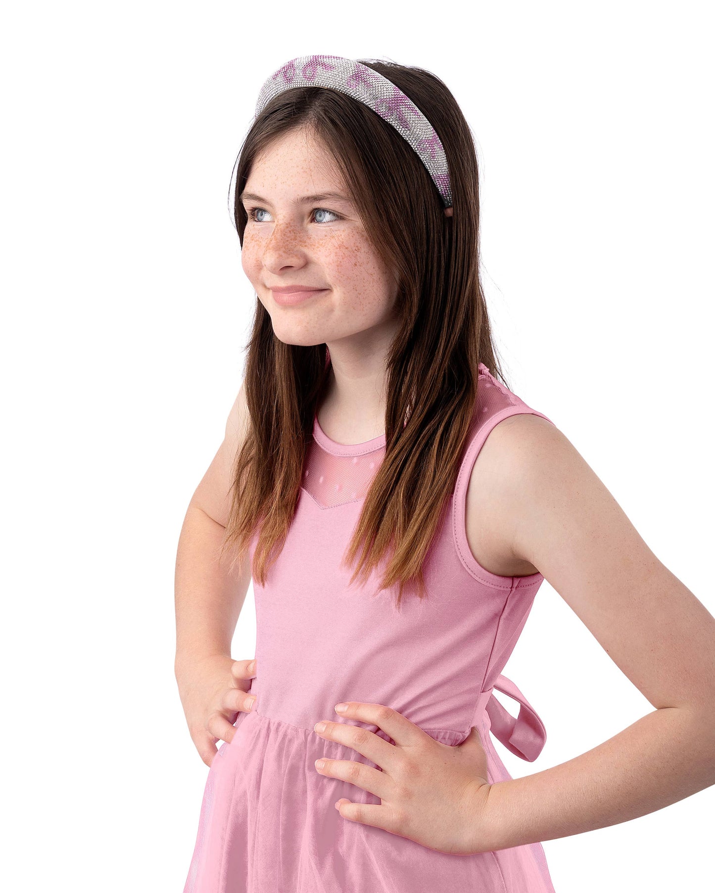 Mavi Bandz - Pink Ribbon Bow Crystal Rhinestone Fashion Headband