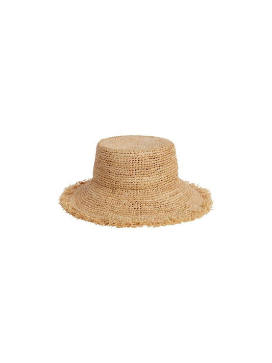 Rylee + Cru Straw Bucket Hat in Straw