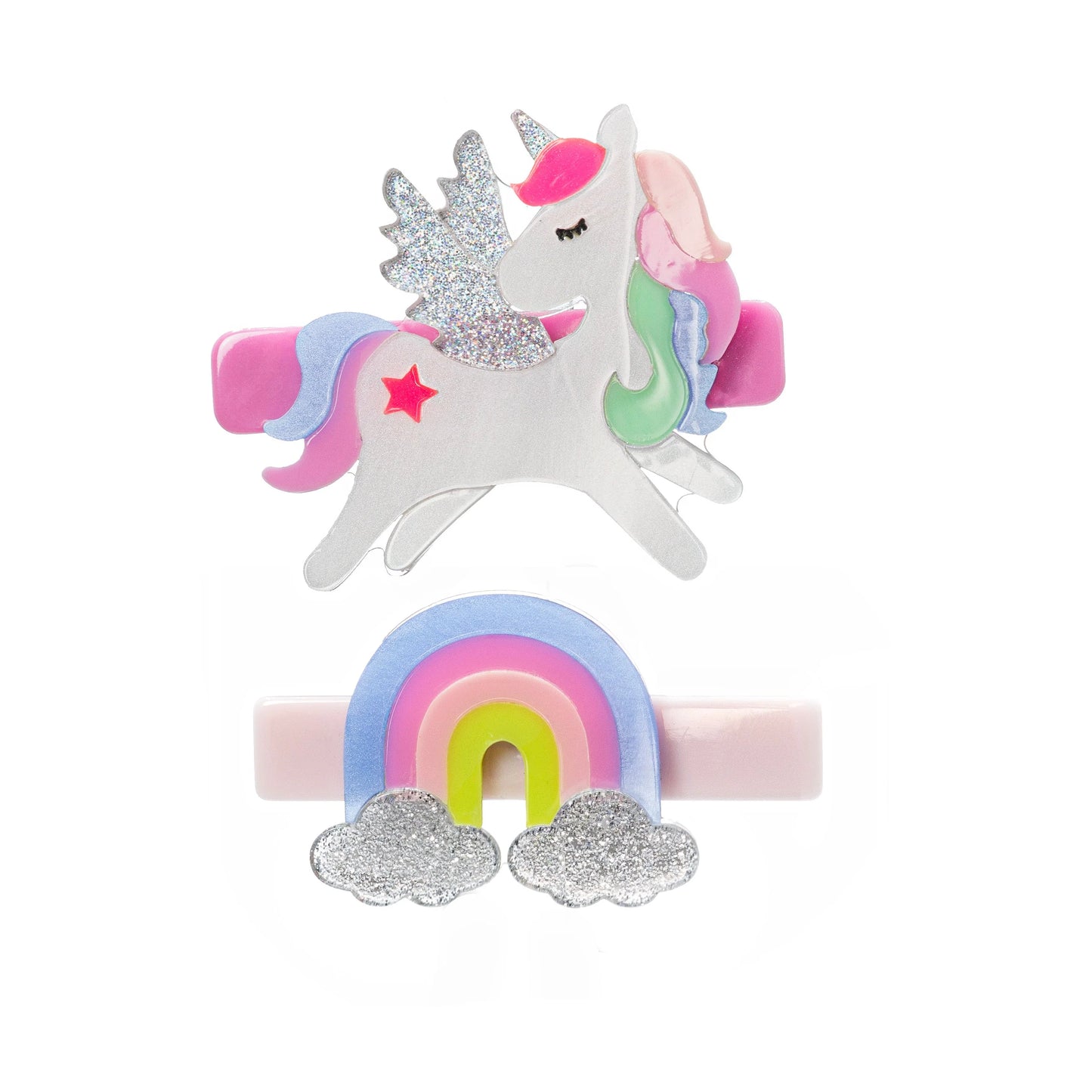 Lilies & Roses Unicorn Pastel Rainbow Clips