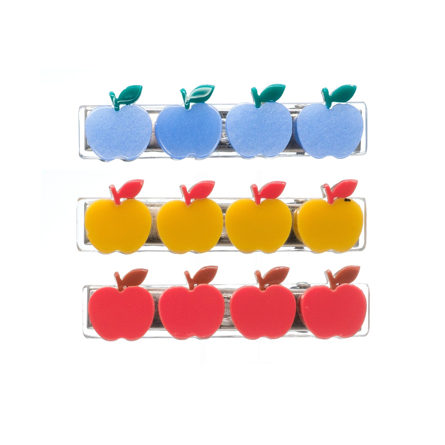 Lilies & Roses Apple Yellow Red Blue Hair Clips