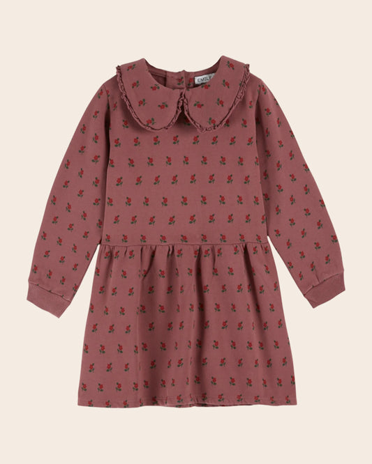 Emile Et Ida Organic Cotton Fleece Dress - Poppy Purple