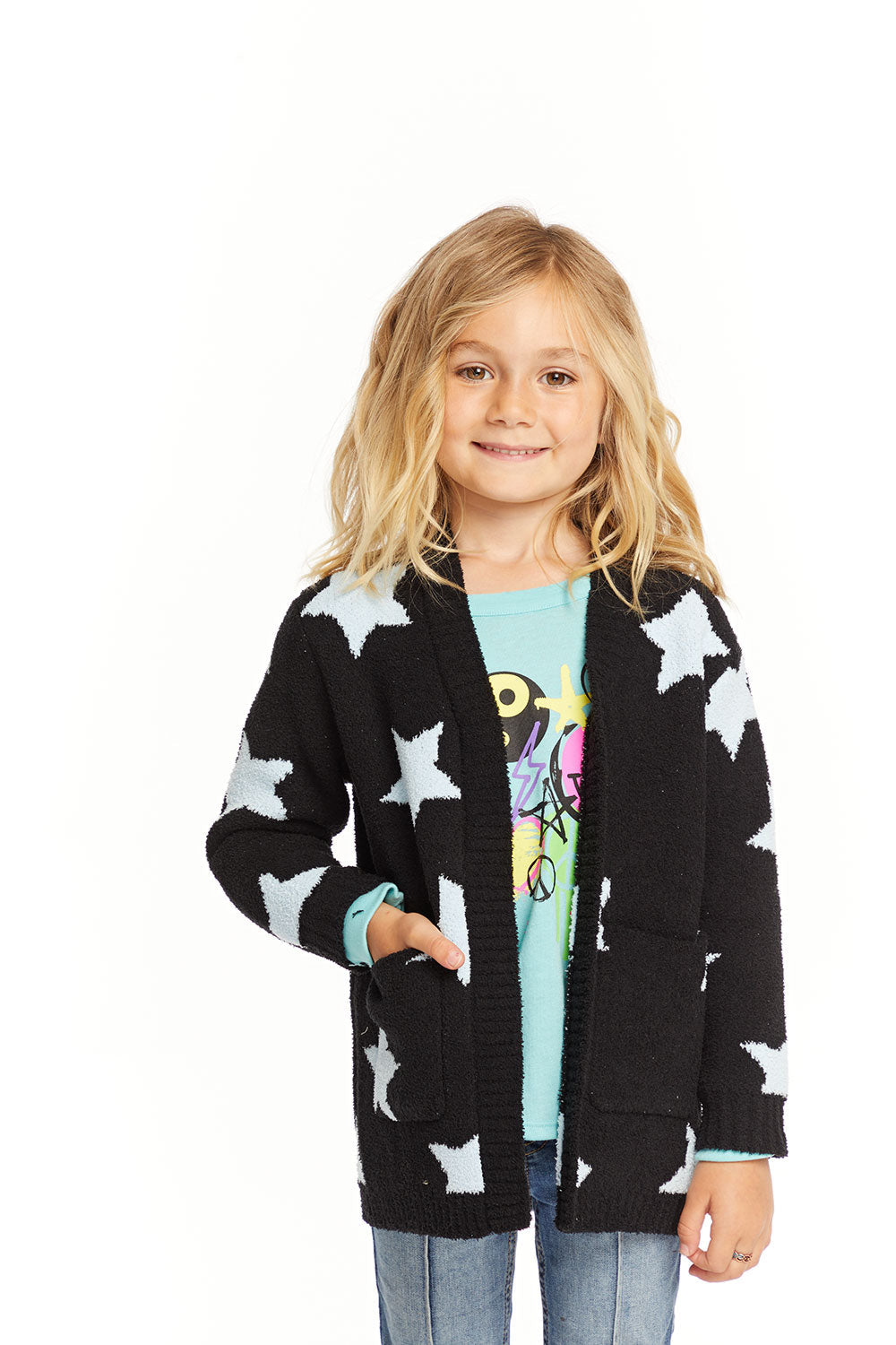 Chaser Alyssa Black Licorice Long Cardigan