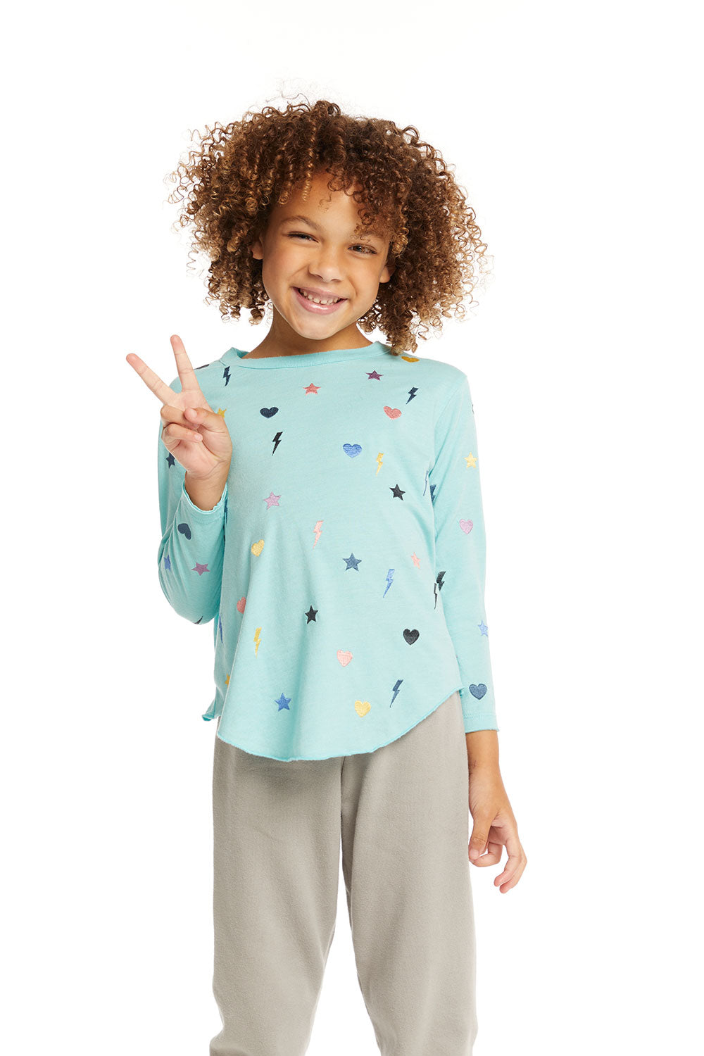Chaser Embroidered Stars & Bolts Long Sleeve