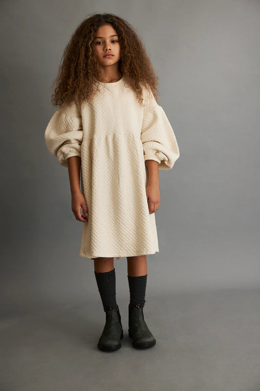 My Little Cozmo Quilted Dress Ivory