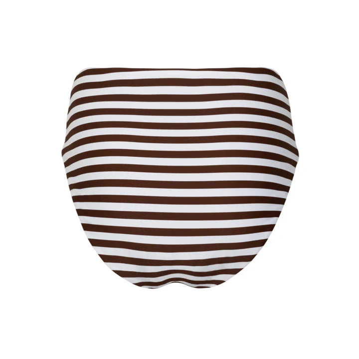 Minnow Womens Brown Stripe High Waisted Bikini Bottom
