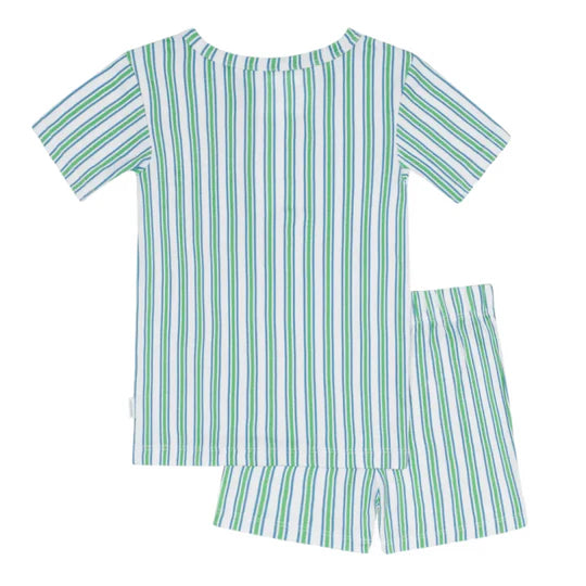 Minnow Unisex Tamarin Stripe Shirt and Short Pima Pajamas Set