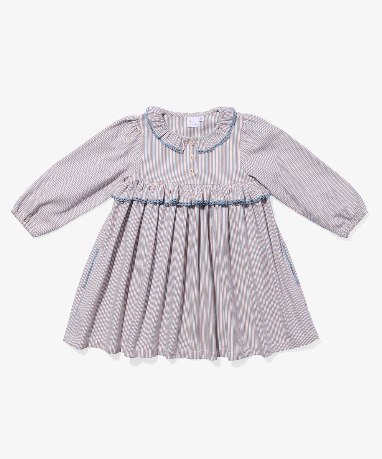 Oso & Me Hannah Dress - Indigo Linen Stripe