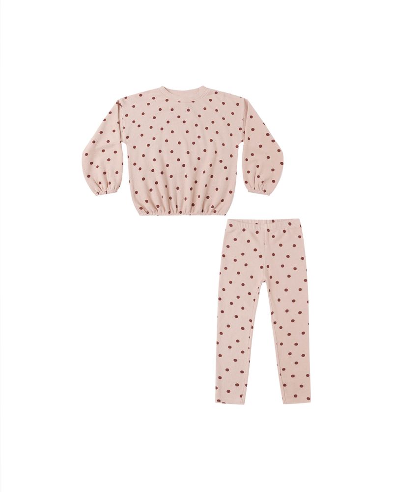Rylee + Cru Spongey Knit Set Polka Dot