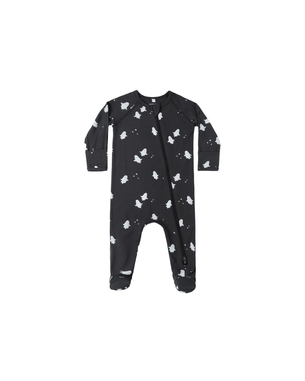 Quincy Mae Bamboo Zip Footie Ghosts