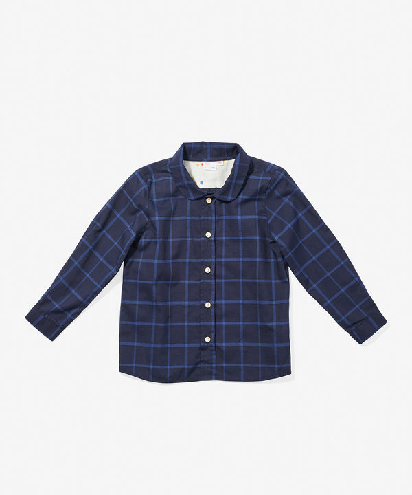 Oso & Me Jefferson Shirt Navy Windowpane