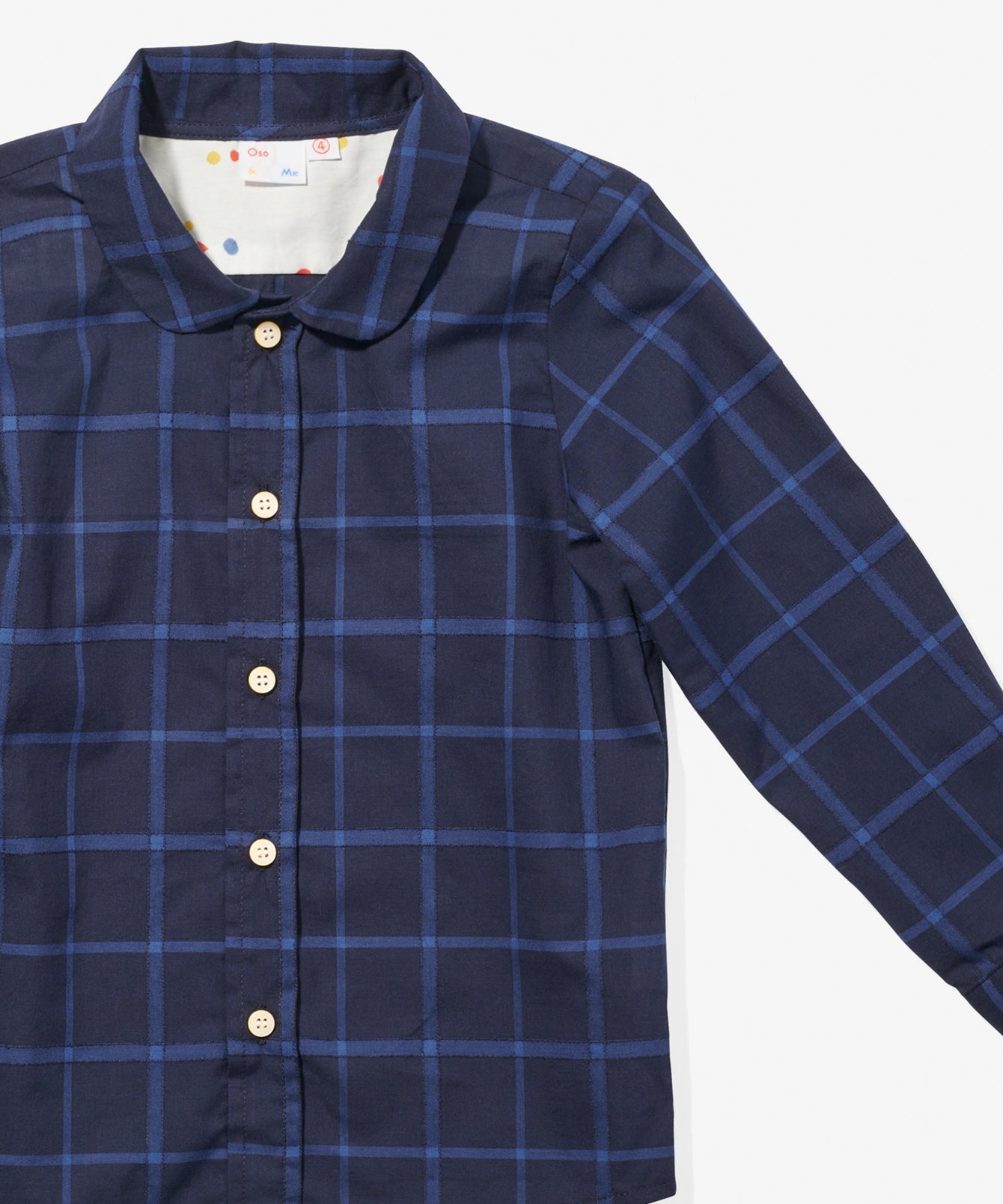 Oso & Me Jefferson Shirt Navy Windowpane