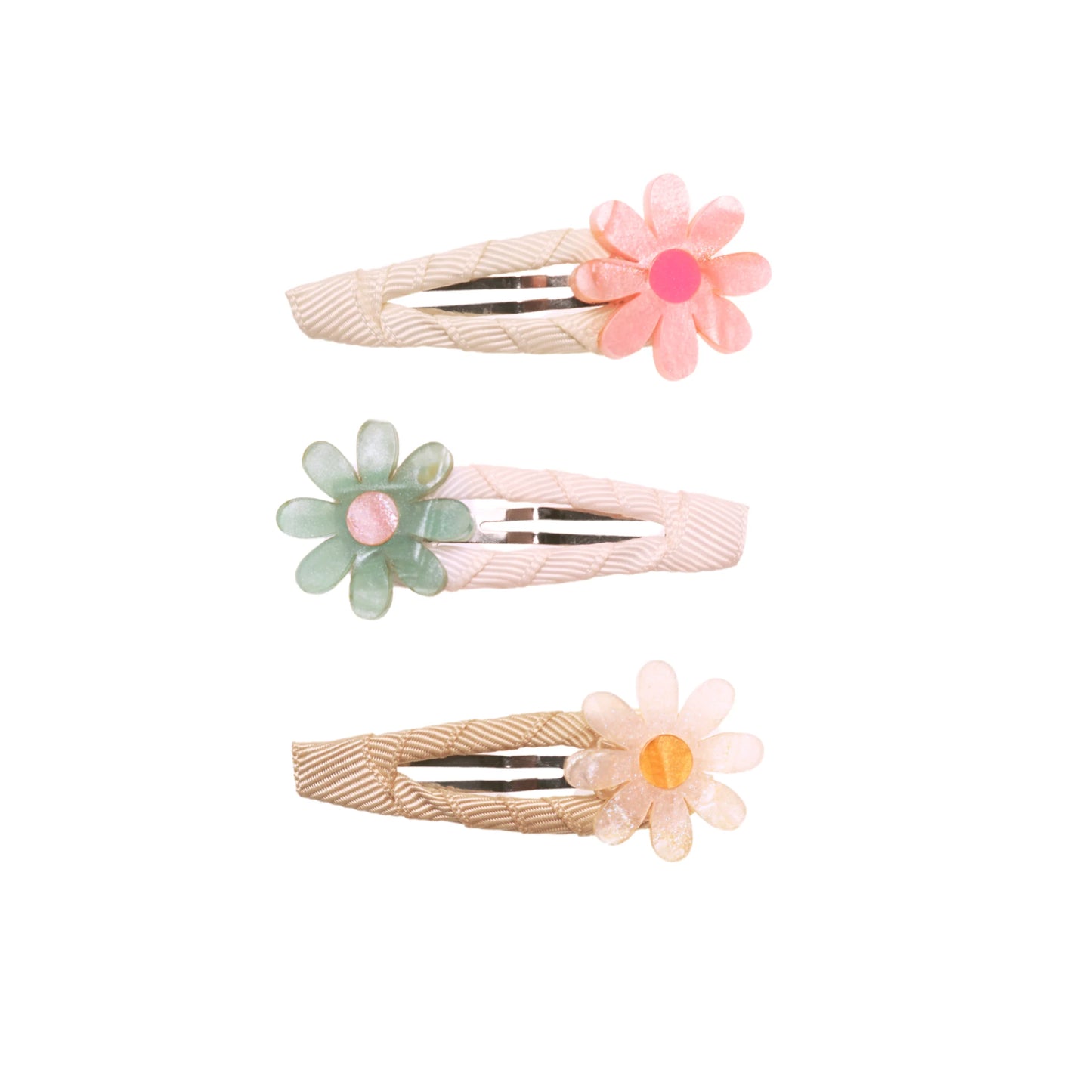 Lilies & Roses Daisy Pastel Shimmer Snap Clips