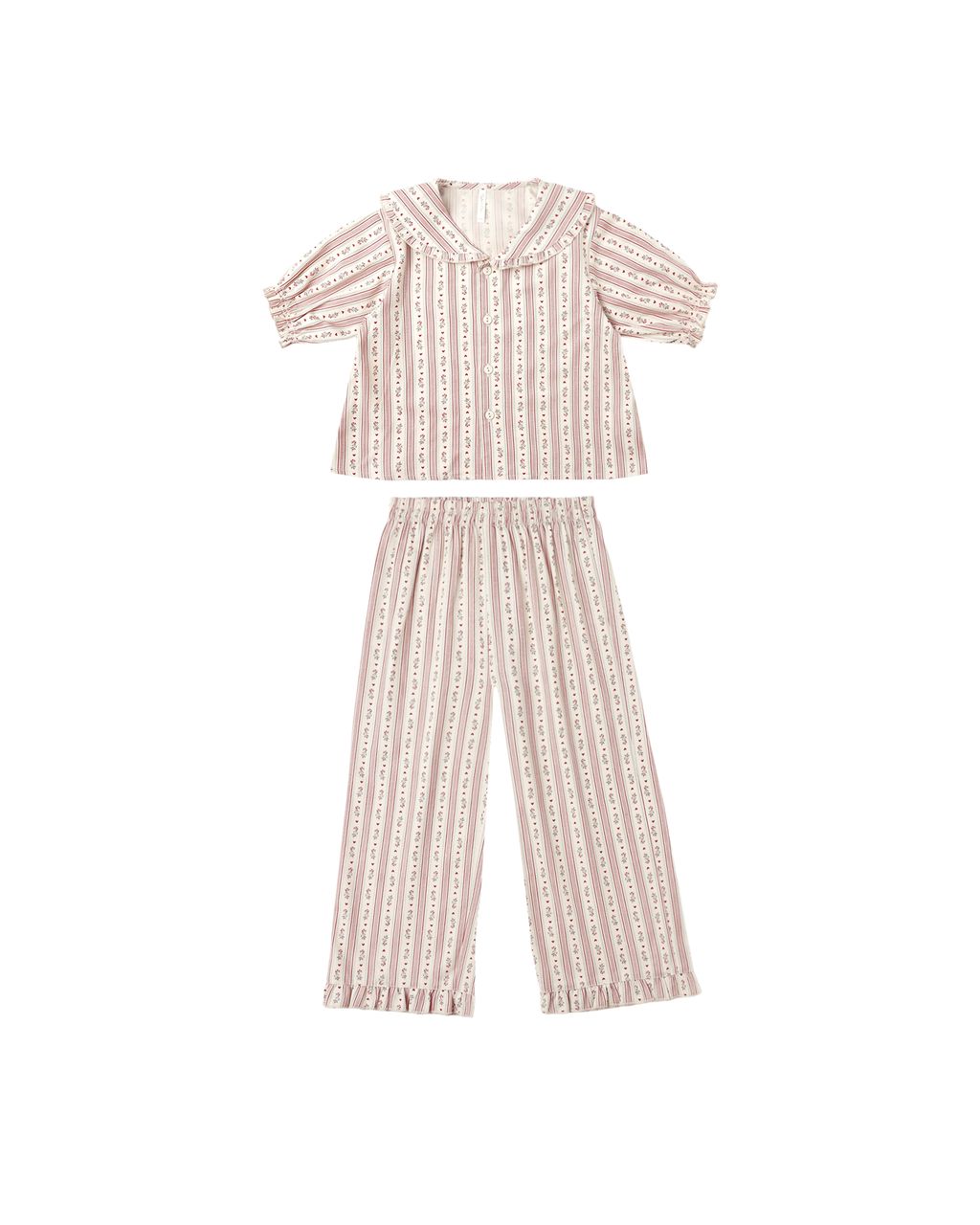 Rylee + Cru Ruffle Pajamas Candy Cane Stripe