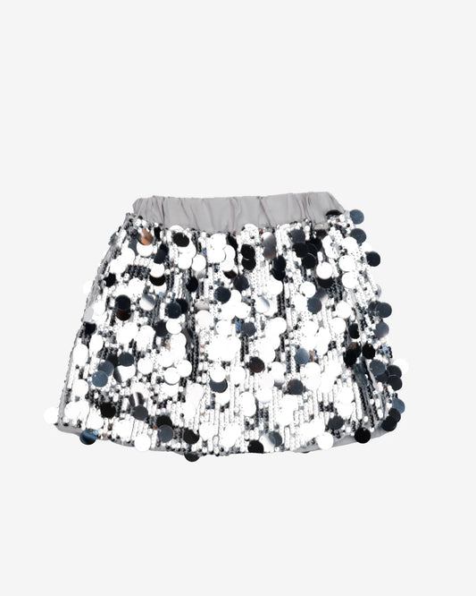 Petite Hailey Spangle Skirt Silver