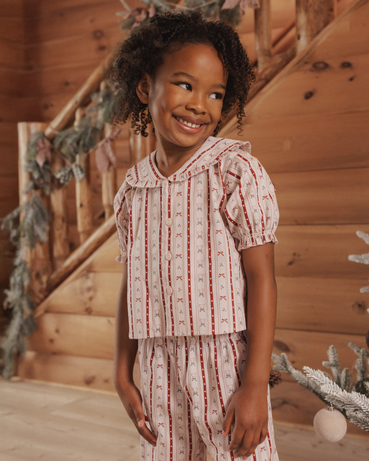 Rylee + Cru Ruffle Pajamas Candy Cane Lane