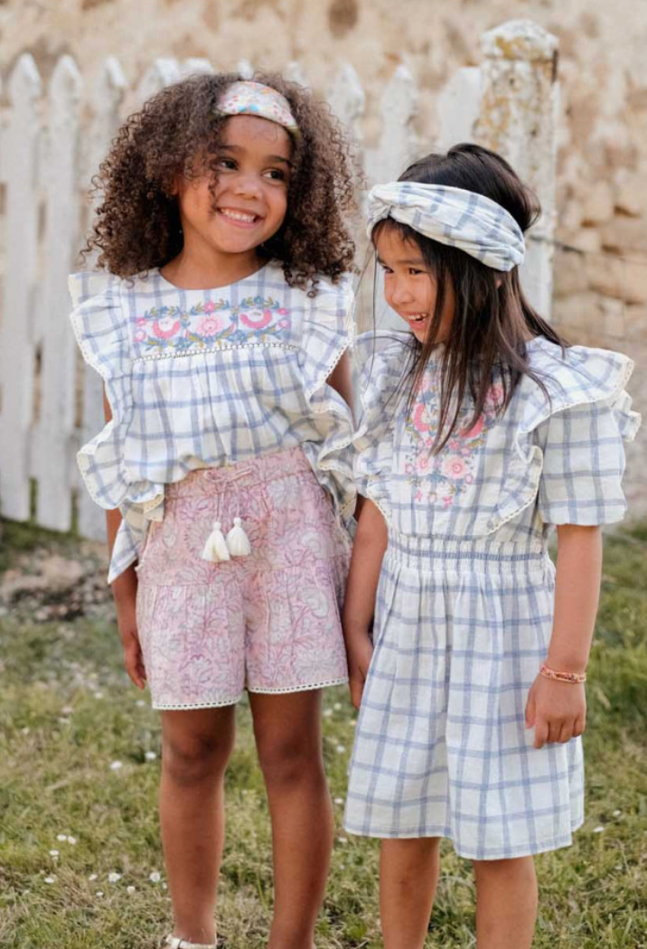 Louise Misha Top and Shorts Set in Pink Daisy Garden - Set Only