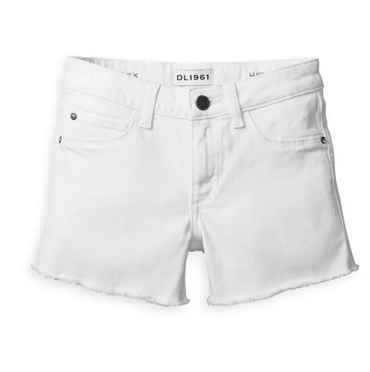 DL1961 Lucy Short in White Frayed