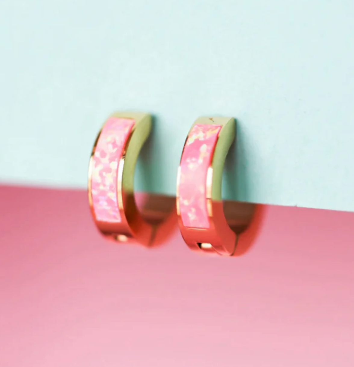 Pierced Opal Huggies