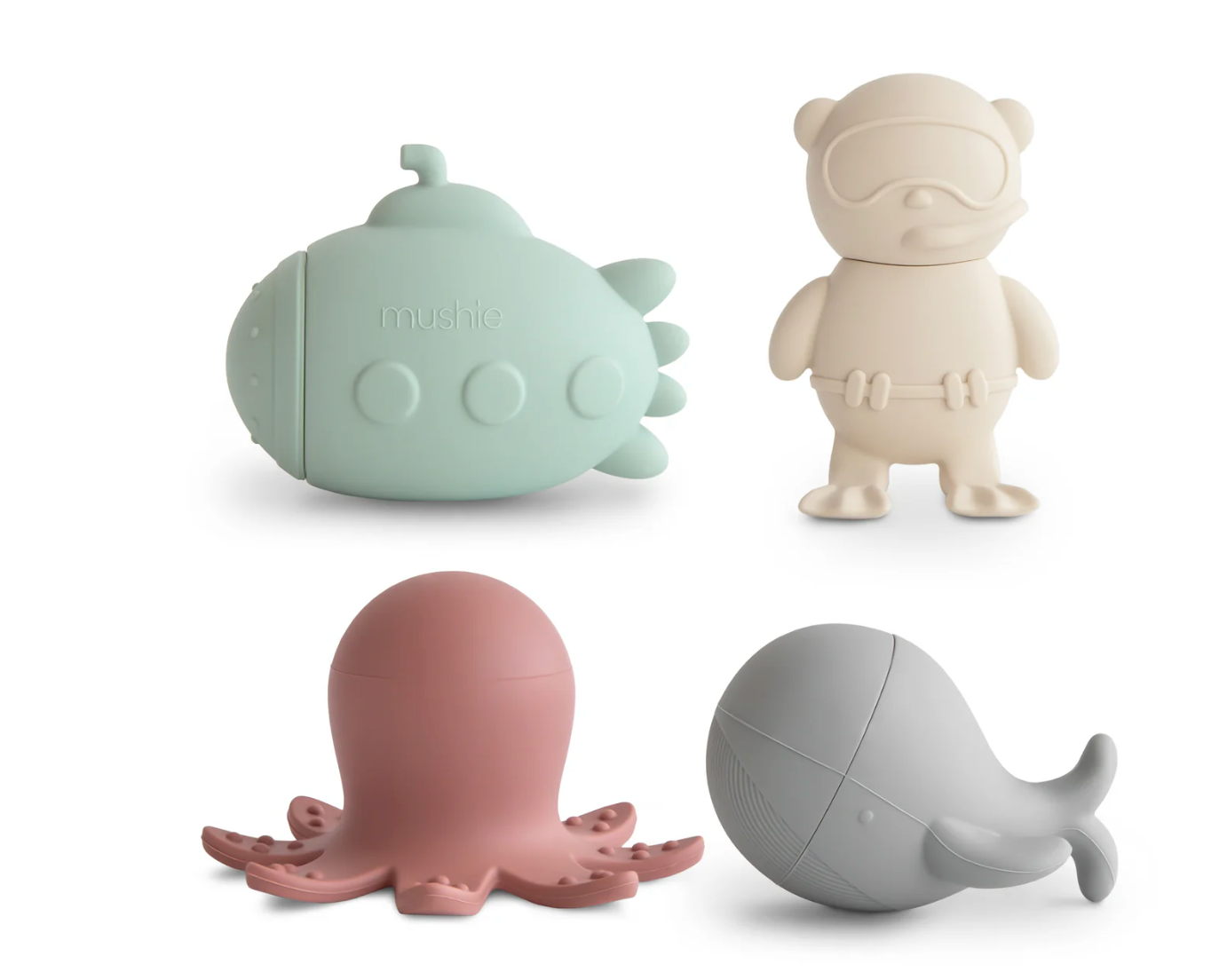Mushie Sealife Mold Free Bath Play Set 4 pack