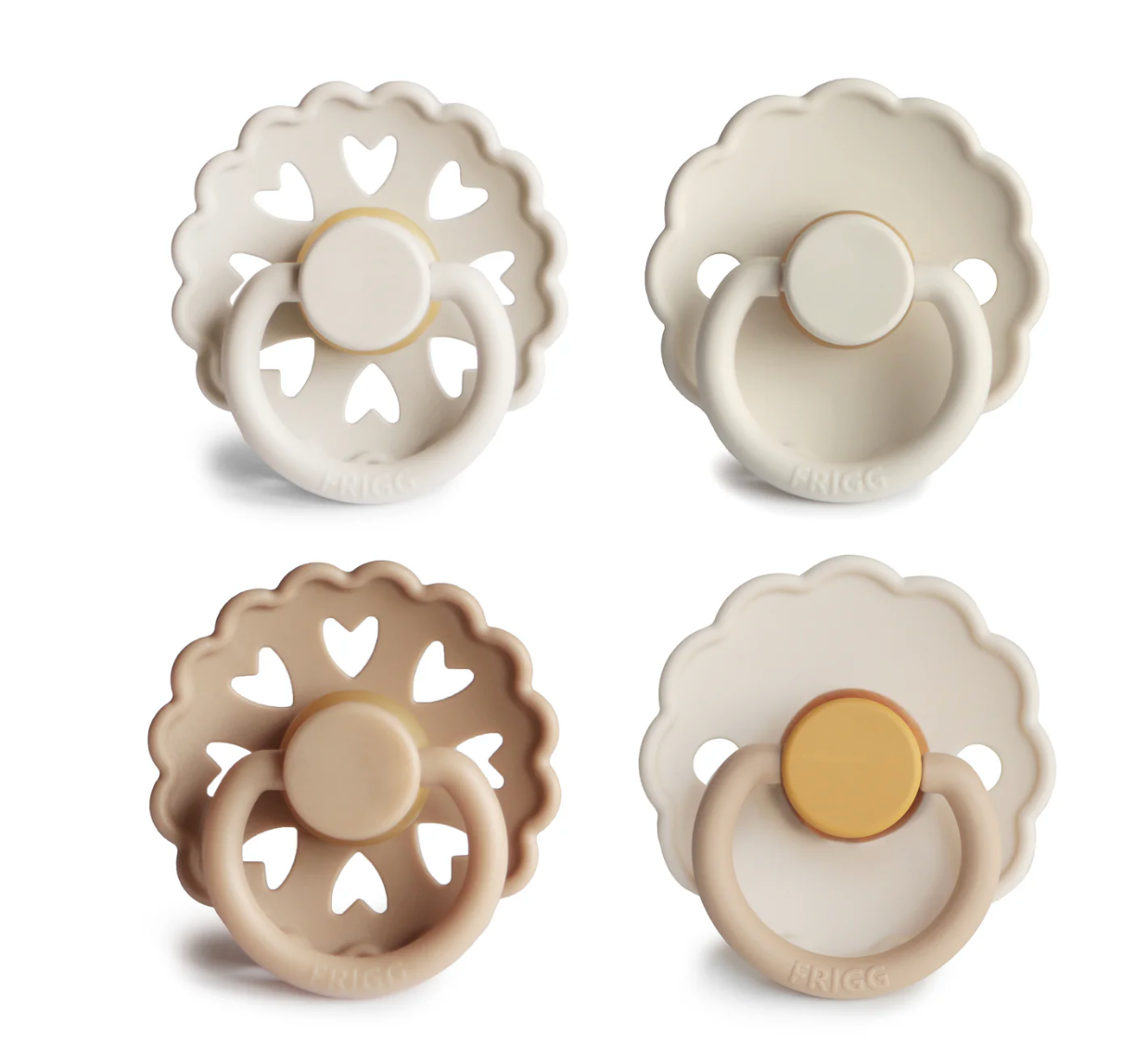 Mushie Frigg Natural Rubber Pacifier - 4 pack