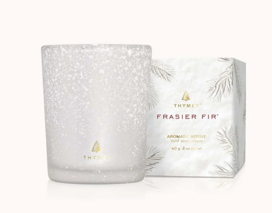 Thymes Frasier Fir Flocked Votive Candle