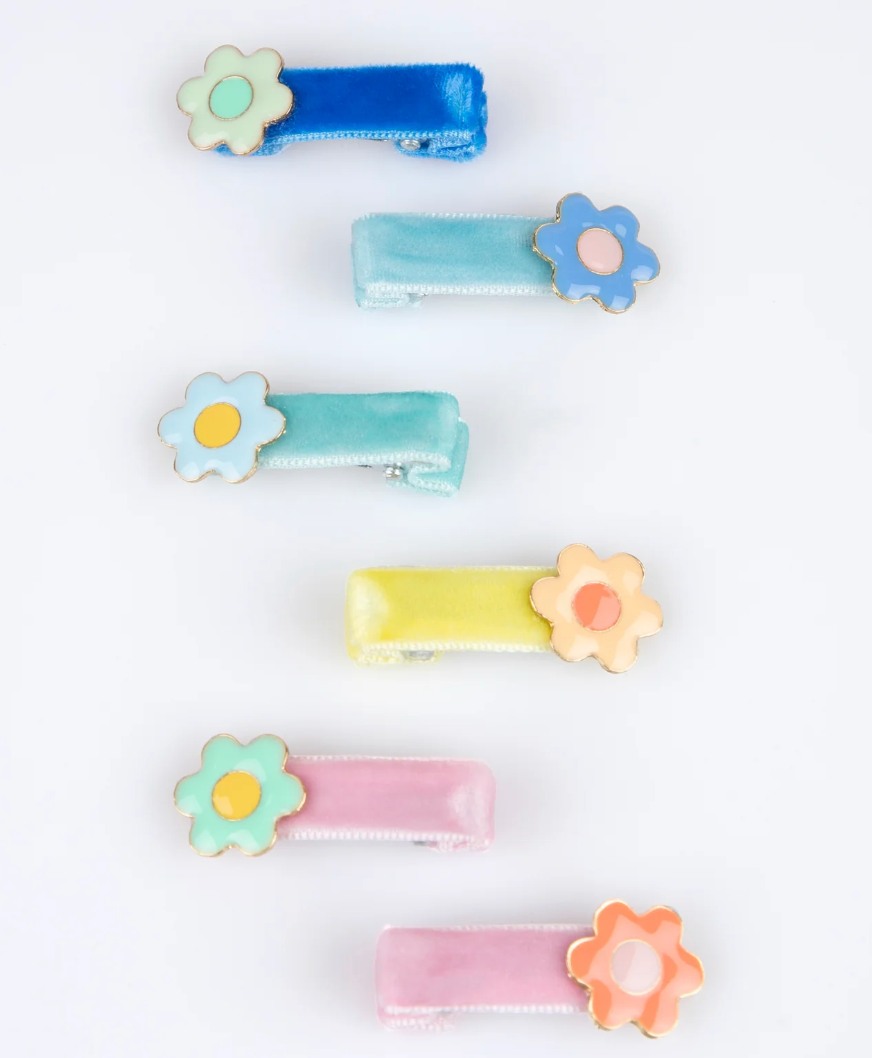 Meri Meri Enamel Flower Hair Clips - Set of 6