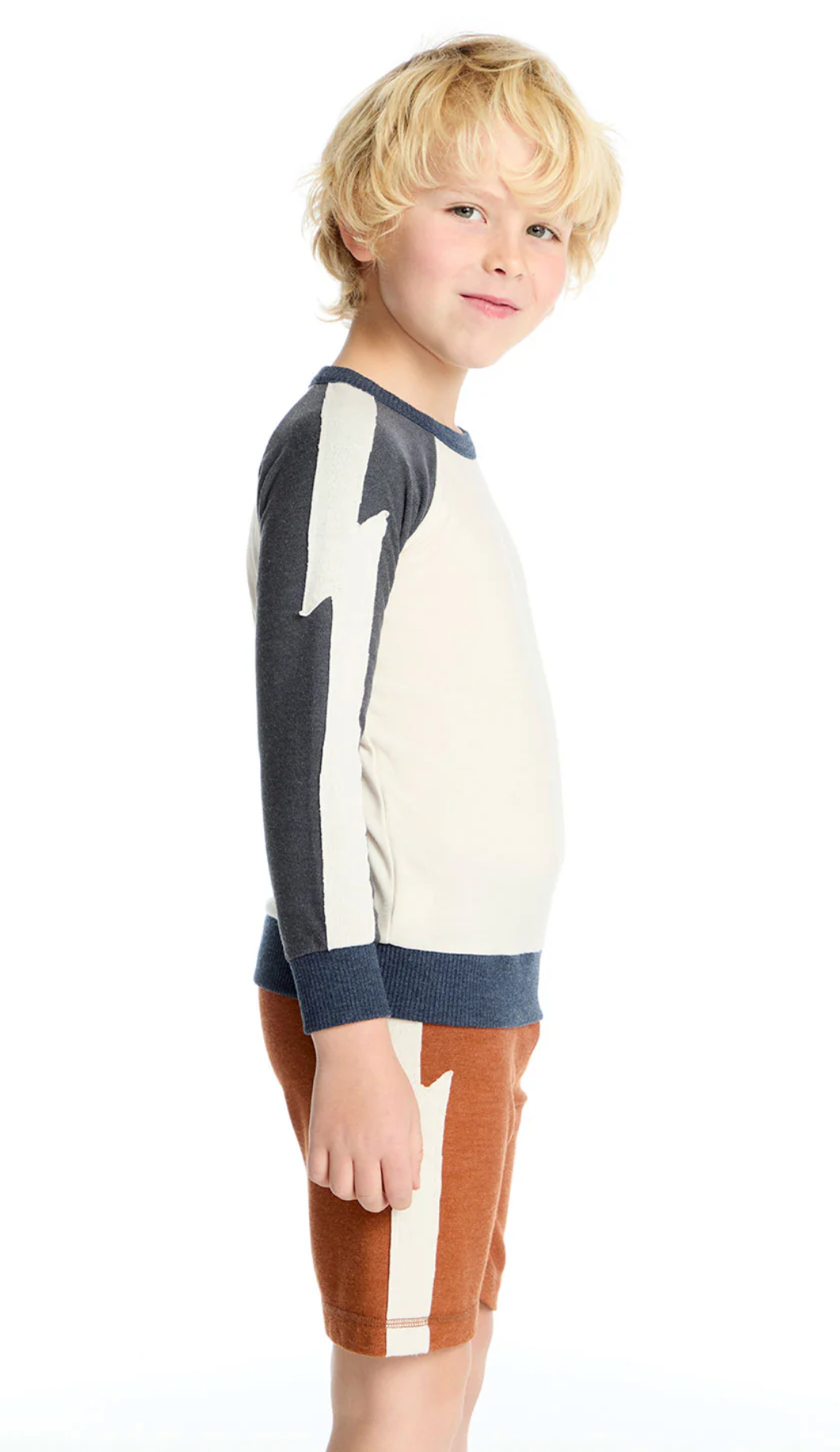 Chaser - Bolt Crew Neck Varsity Colorblock Long Sleeve Tee