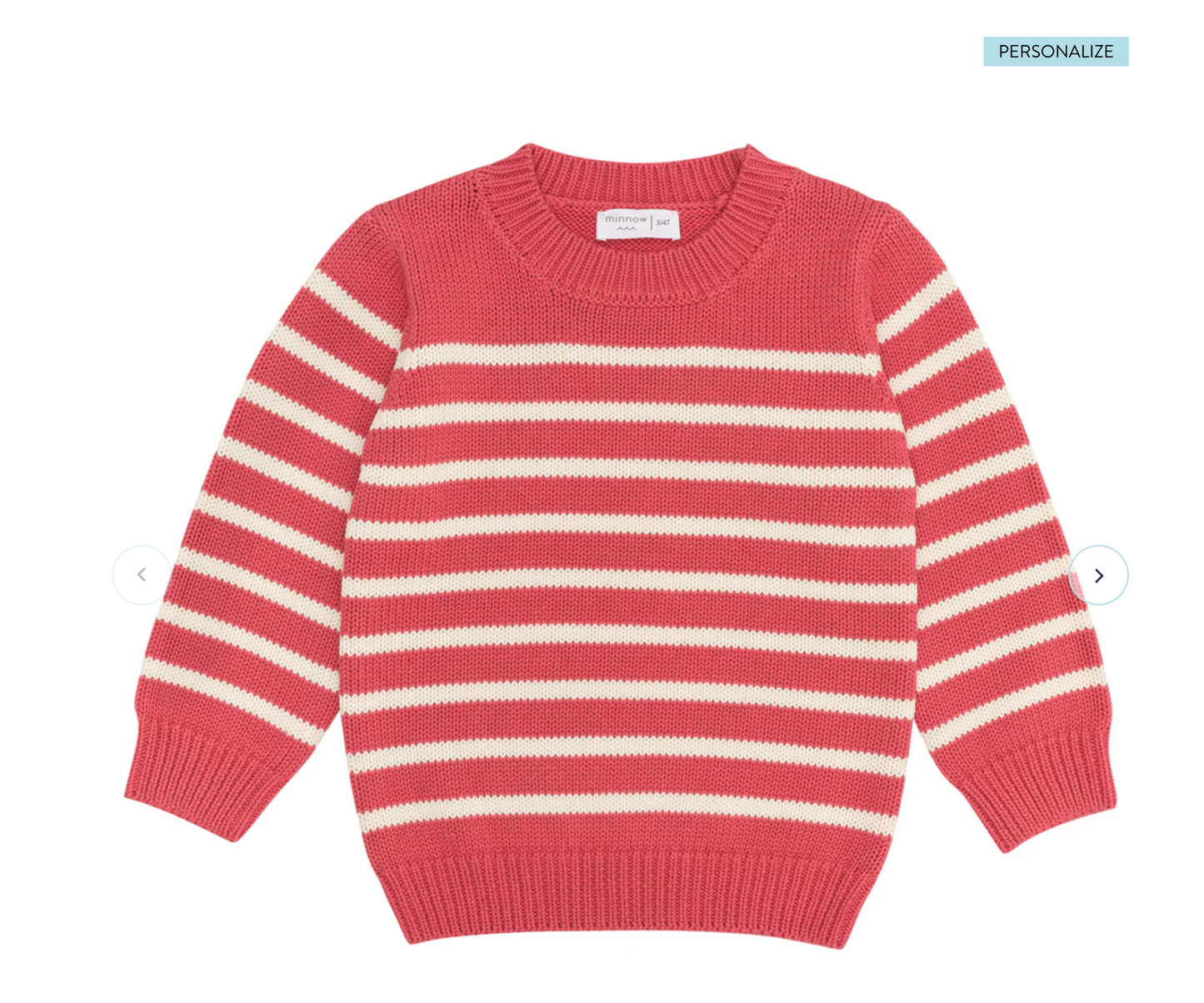 Minnow Unisex Red and Cream Stripe Knit Sweater