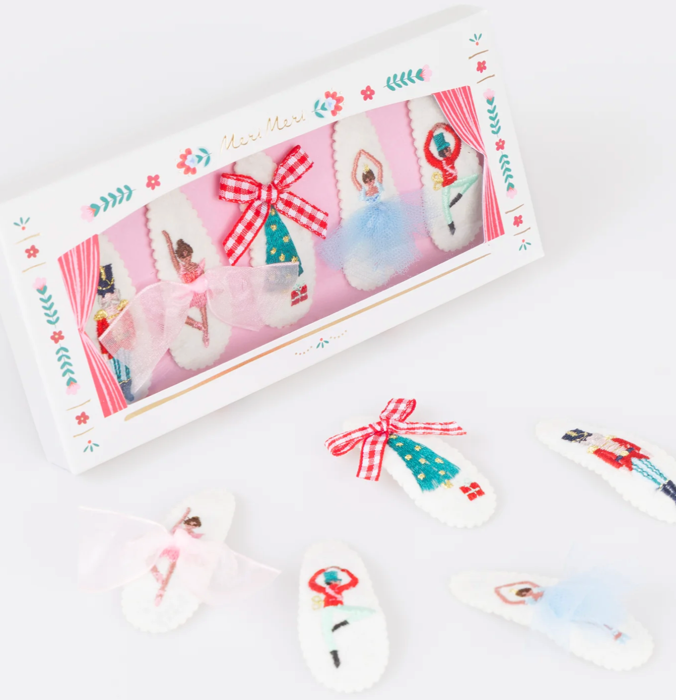 Meri Meri Embroidered Christmas Nutcracker Hair Clips